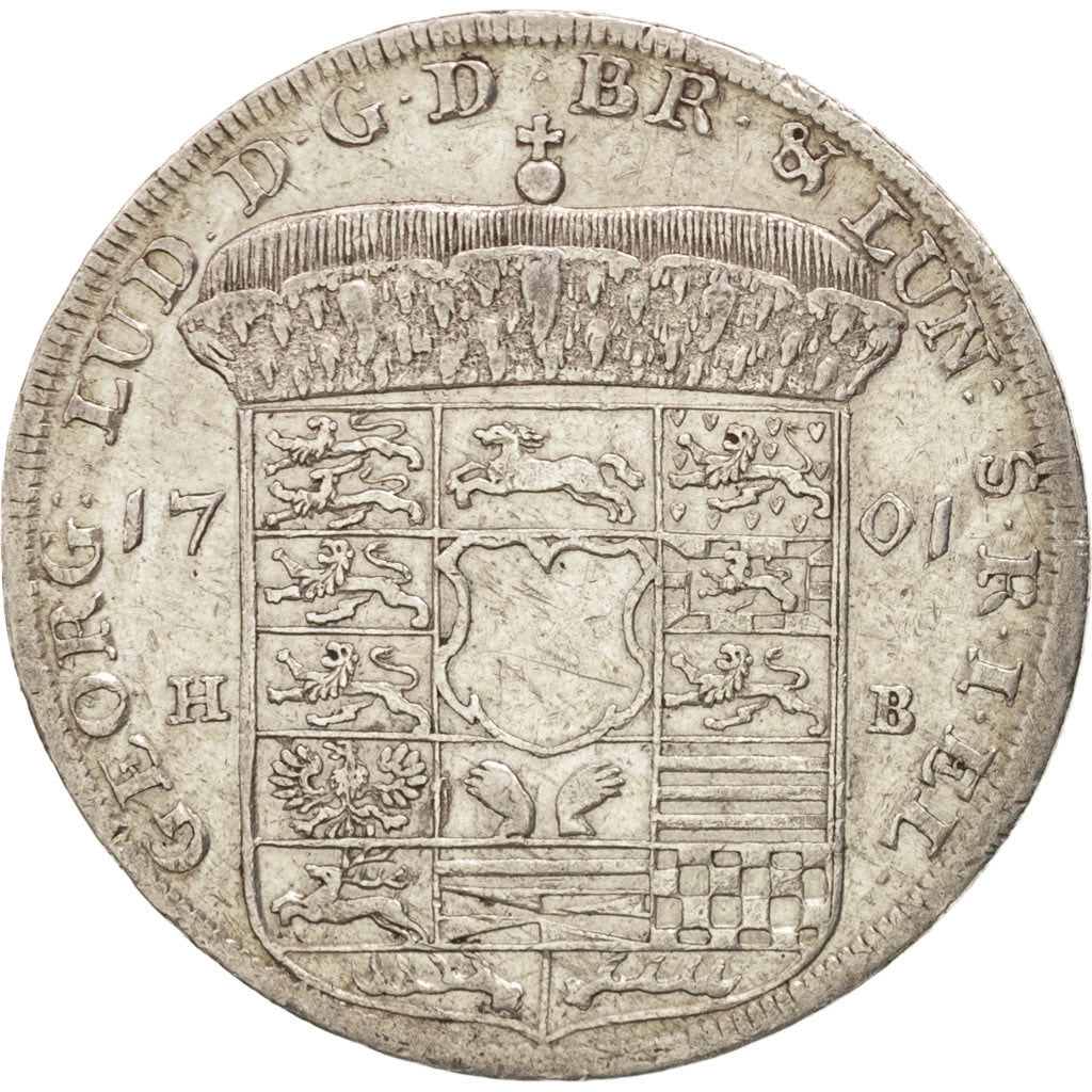 German States, BRUNSWICK-LUNEBURG, 2/3 Thaler (Gulden), 1701 HB, KM:17