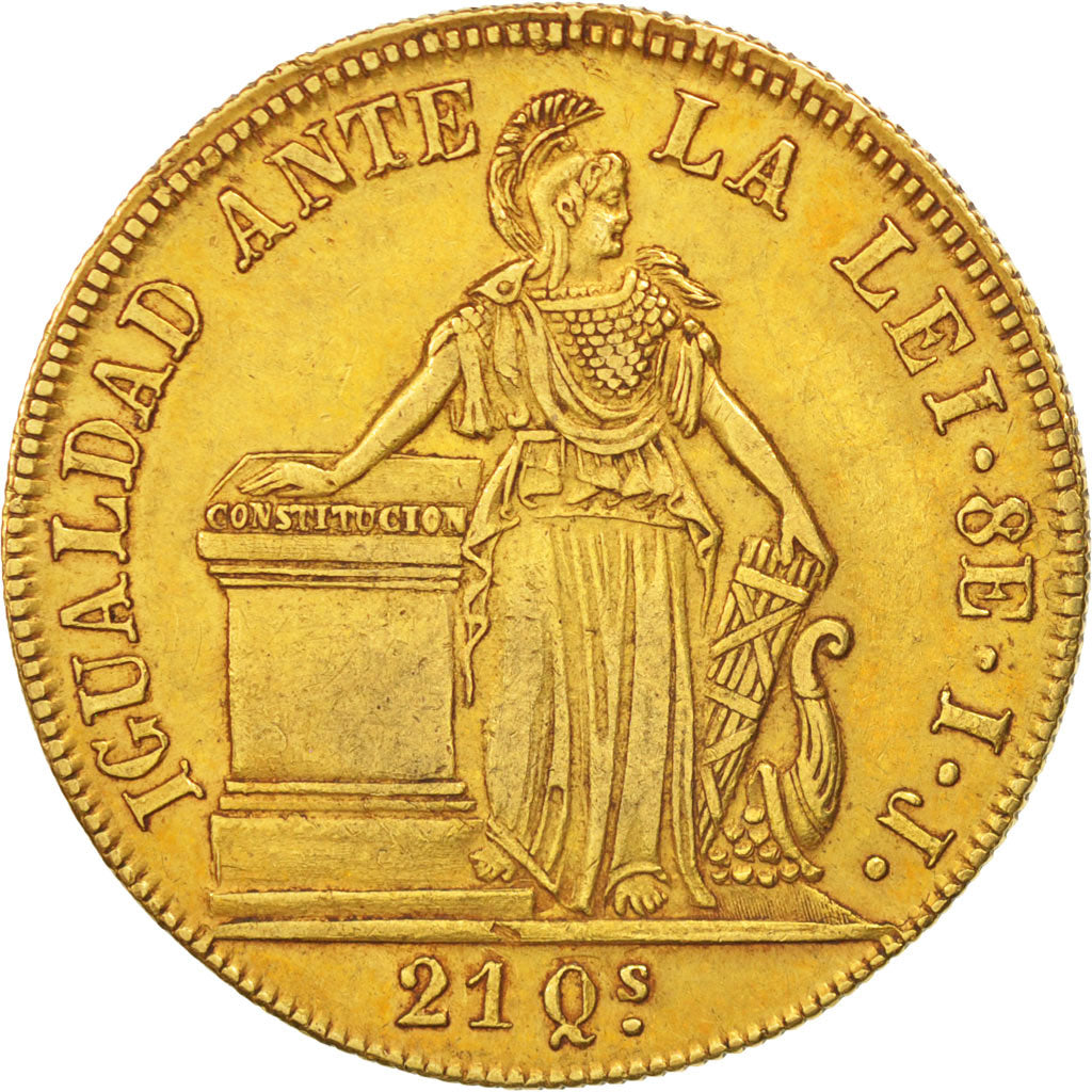 Chile, 8 Escudos, 1843, Gold, KM:104.1