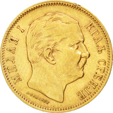 Serbia, Milan I, 10 Dinara, 1882, Gold, KM:16