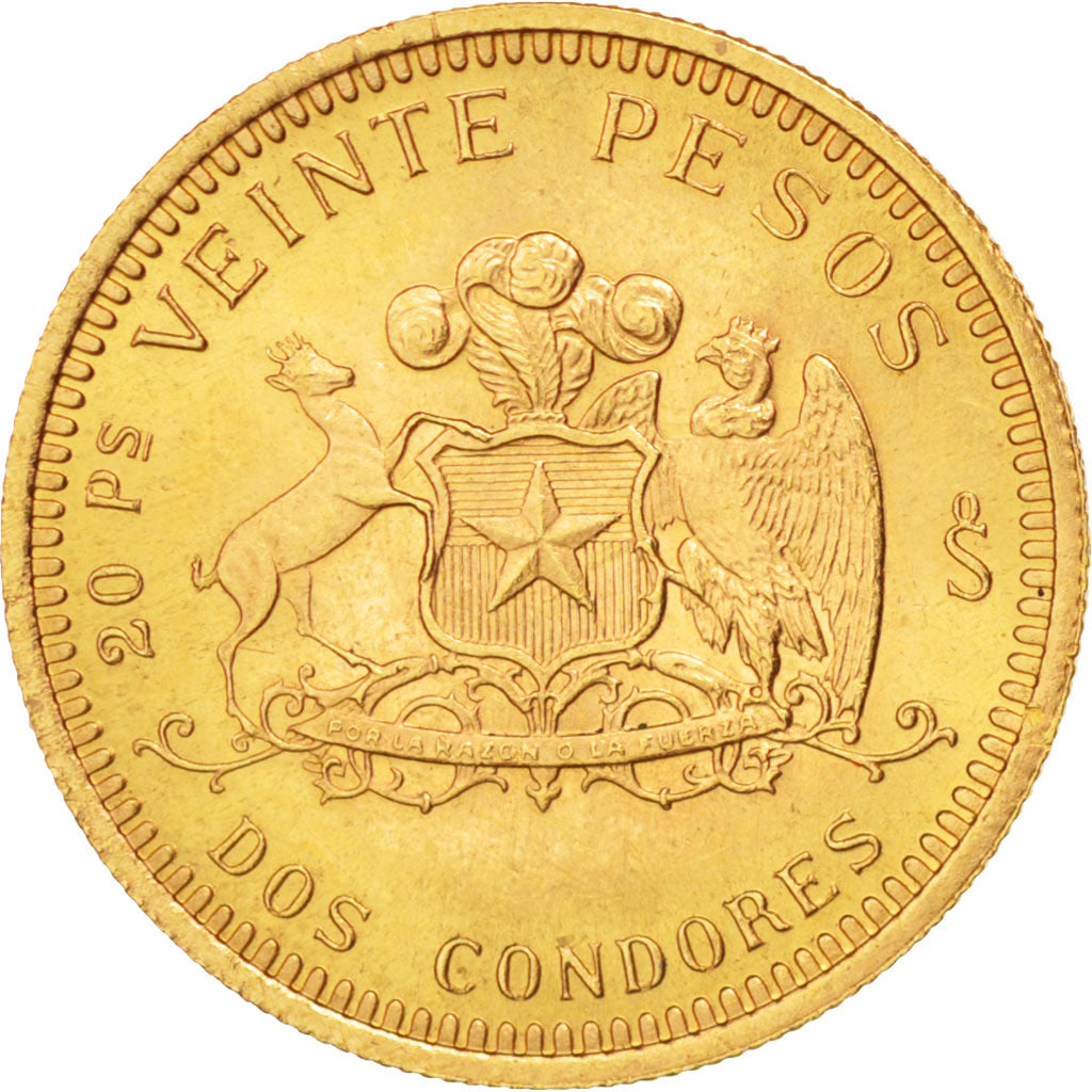 Chile, 20 Pesos, 1976, Gold, KM:188