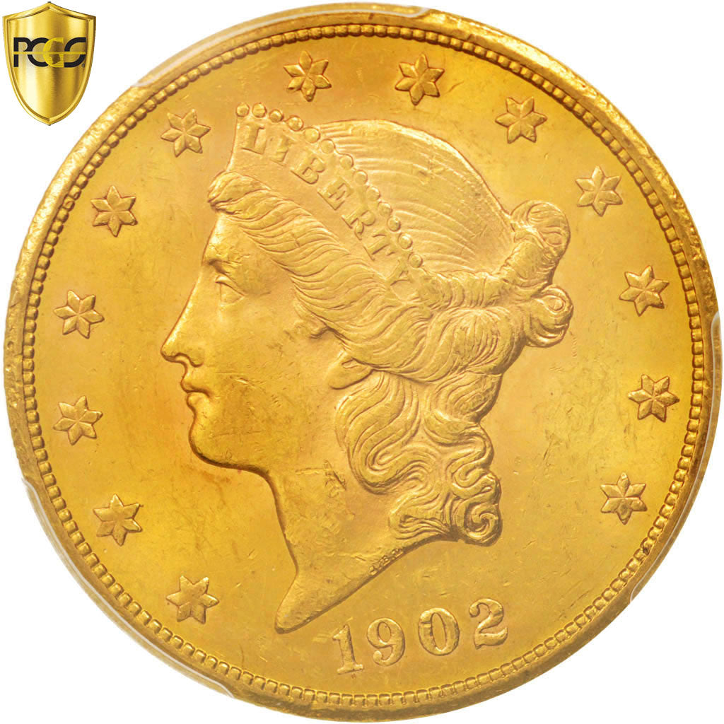 United States, Liberty Head, $20, Double Eagle, 1902-S, PCGS MS62, KM:74.3