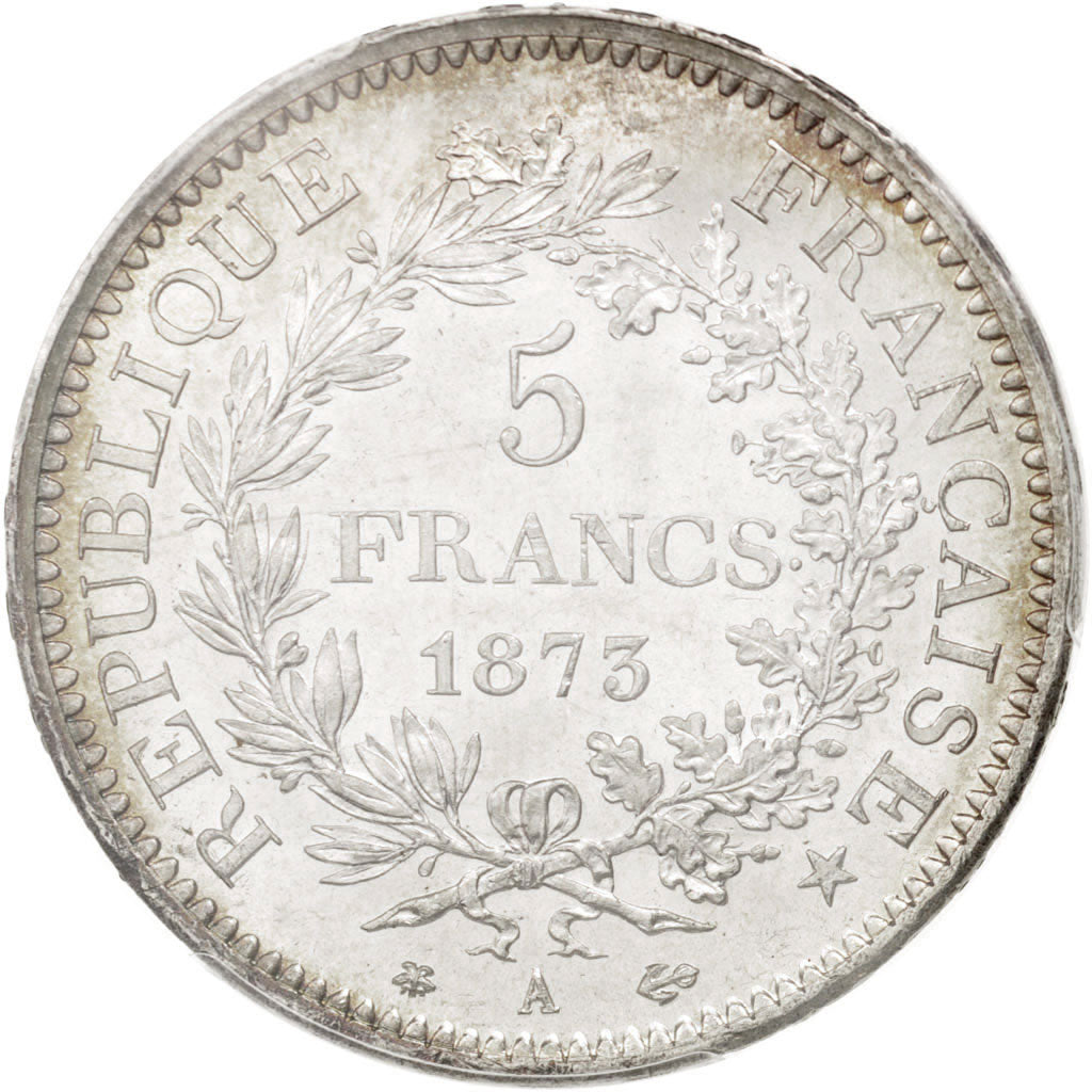 France, Hercule, 5 Francs, 1873 A, Paris, PCGS MS63, KM:820.1