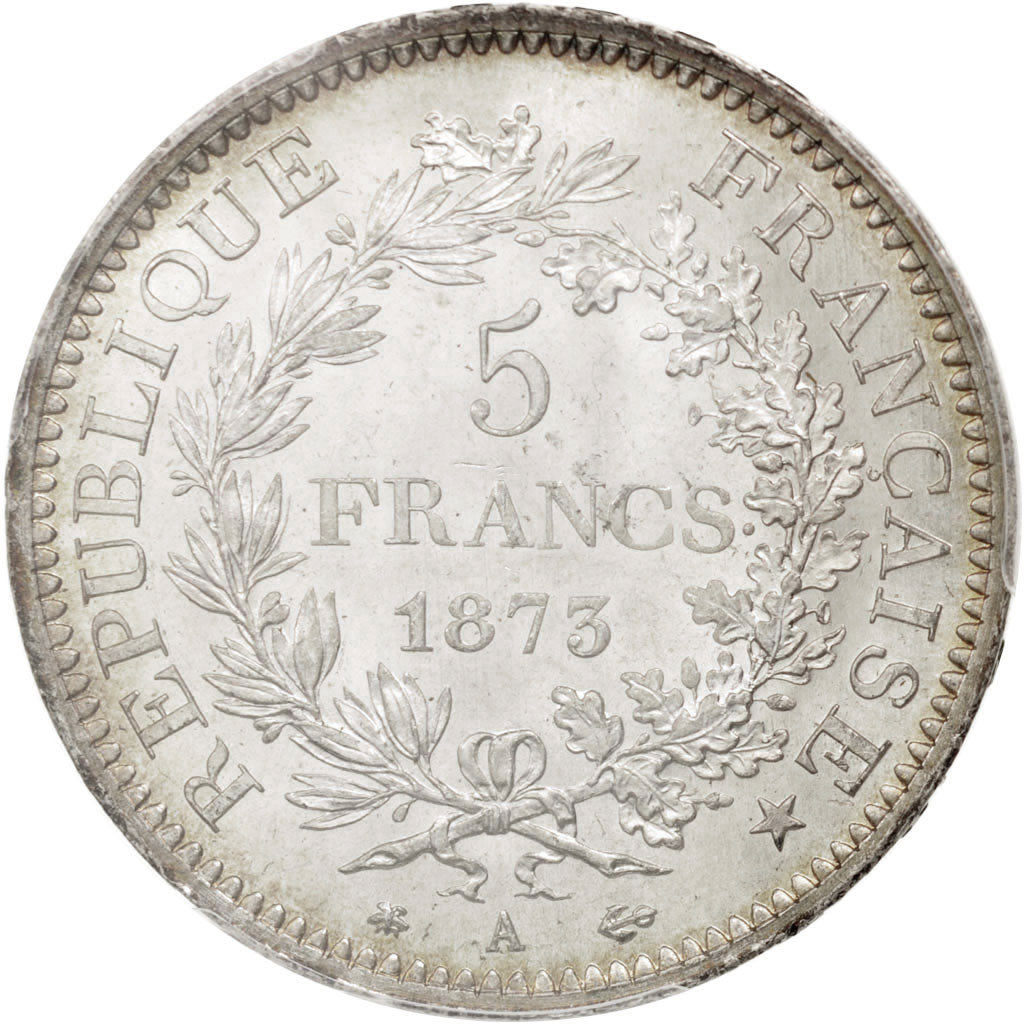 France, Hercule, 5 Francs, 1873 A, Paris, PCGS MS65, KM:820.1