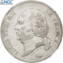 Moneta, Francia, Louis XVIII, Louis XVIII, 5 Francs, 1816, Paris, NGC, XF45, BB