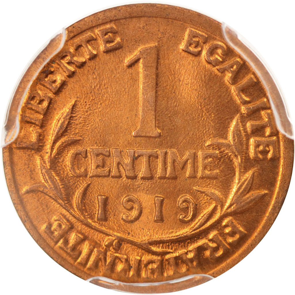 France, Dupuis, Centime, 1919, Paris, PCGS MS67RD, KM:840