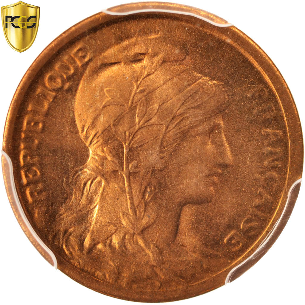 France, Dupuis, Centime, 1919, Paris, PCGS MS67+RD, KM:840