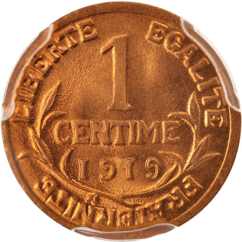 France, Dupuis, Centime, 1919, Paris, PCGS MS67+RD, KM:840