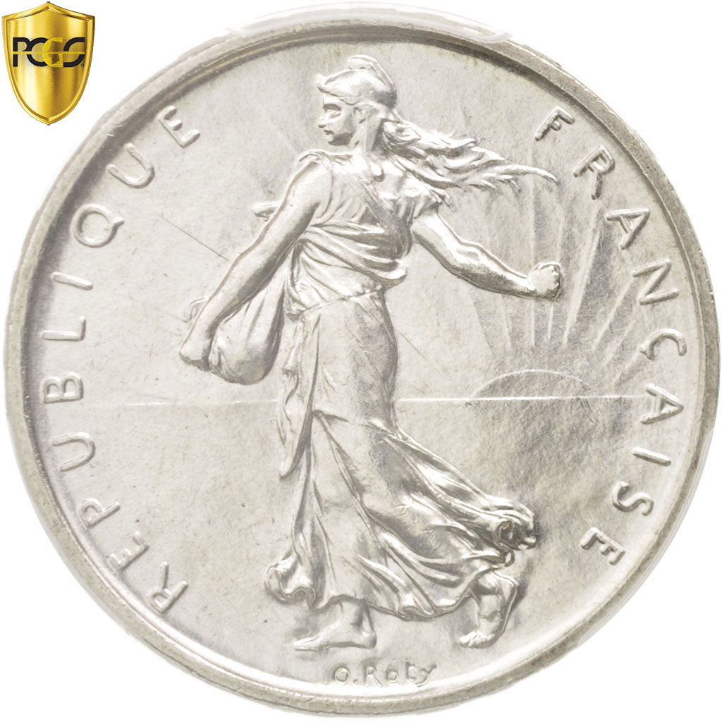France, Semeuse, 5 Francs, 1960, Silver, PCGS MS66, KM:926