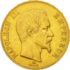 France, Napoleon III, 100 Francs or, 1859 BB, Strasbourg, KM:786.2