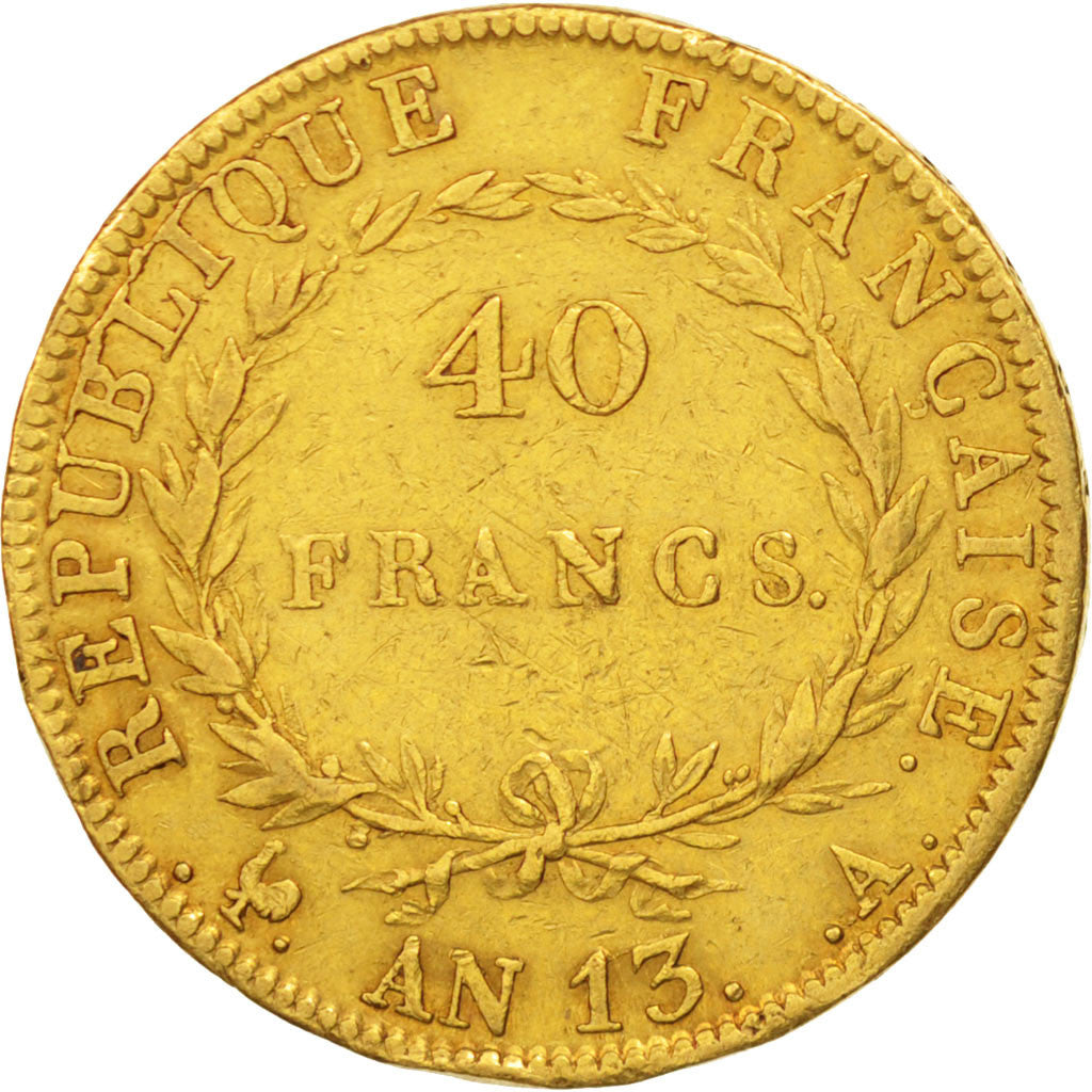 Frankreich, Napoleon I, 40 Francs, An 13, 1804, Paris, Gold, KM:652