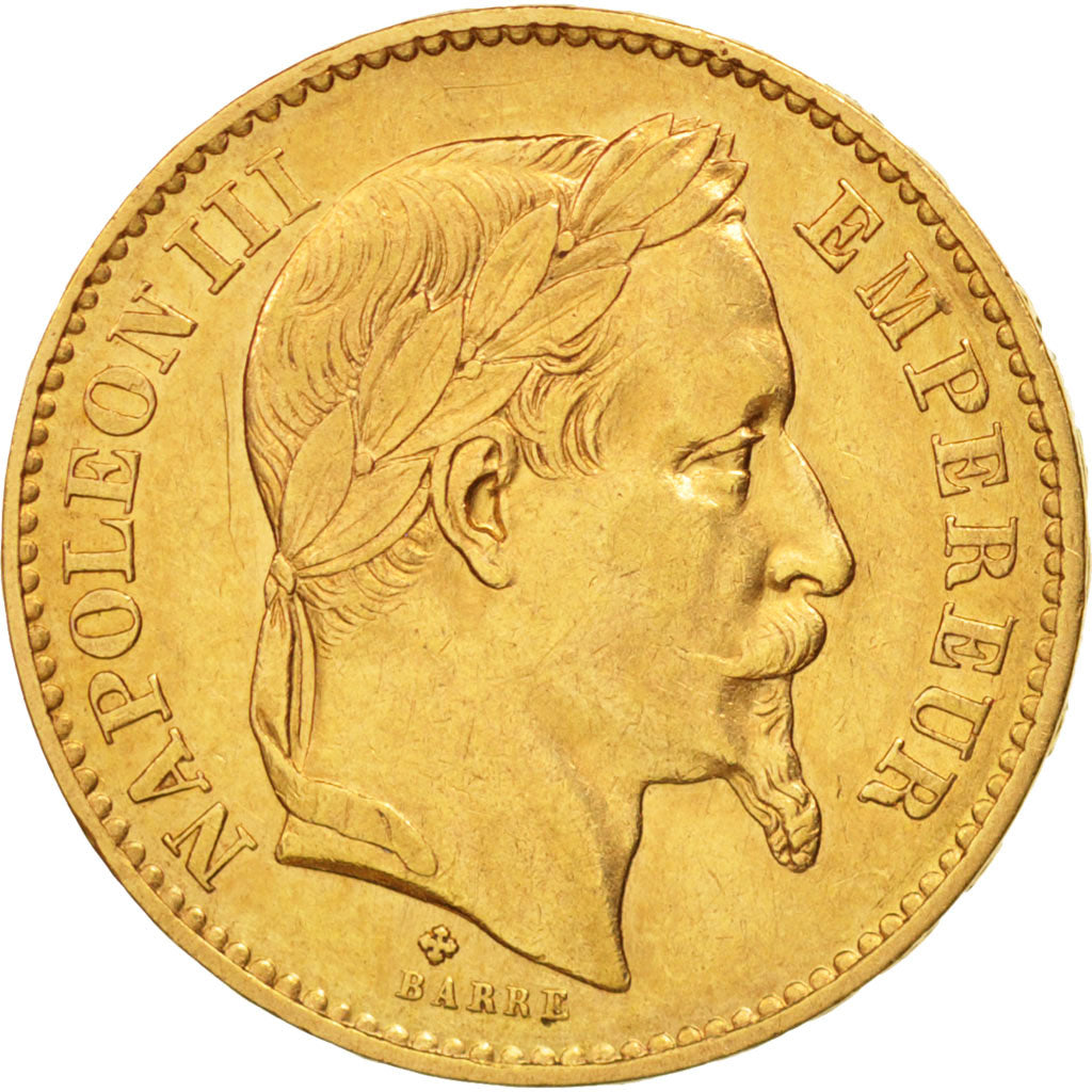 France, Napoleon III, 20 Francs or, 1870 BB, Strasbourg, KM:801.2