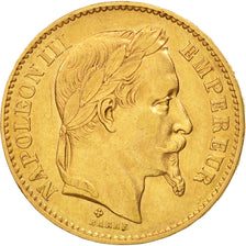 France, Napoleon III, 20 Francs or, 1870 BB, Strasbourg, KM:801.2