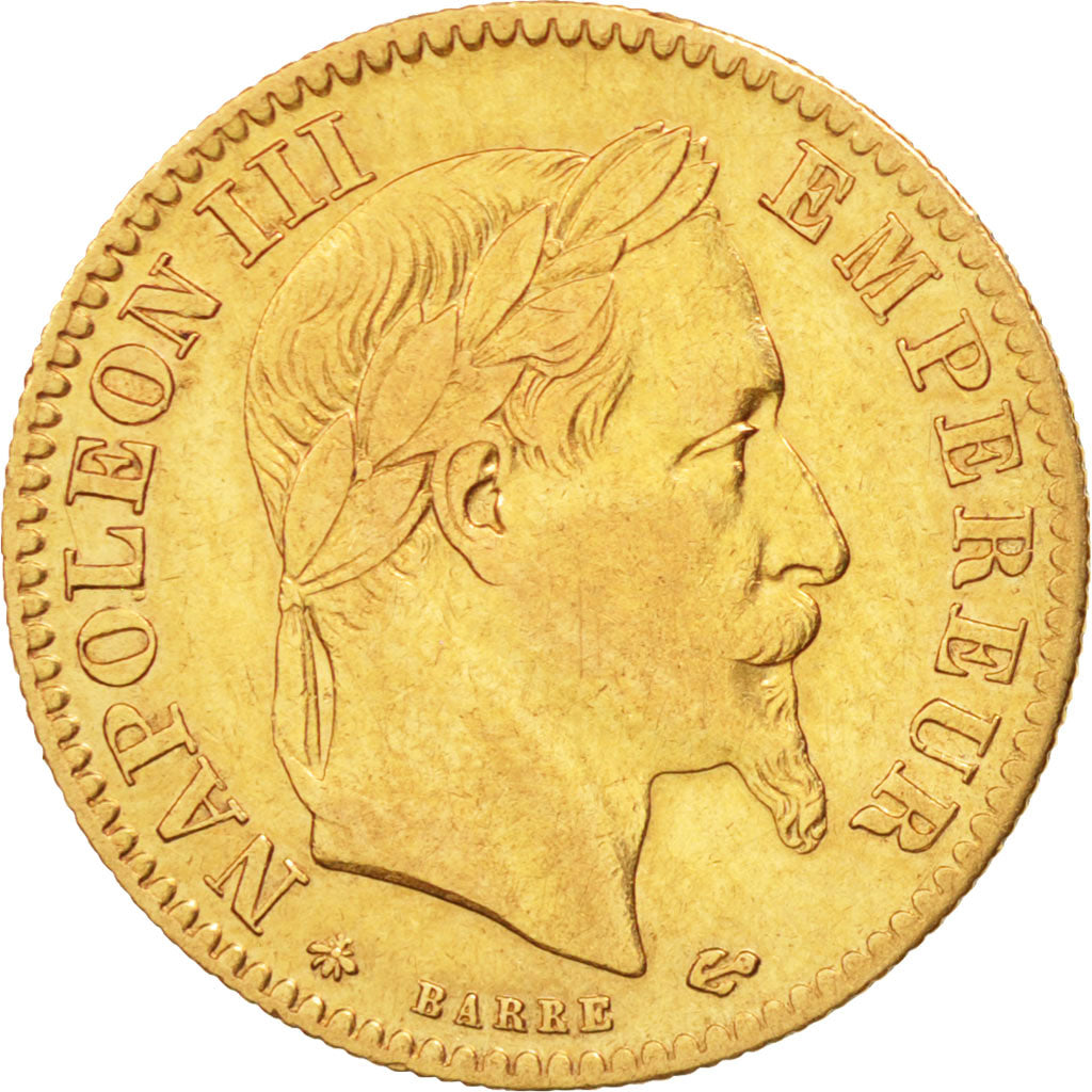 France, Napoleon III, 10 Francs, 1864 A, Paris, KM:800.1