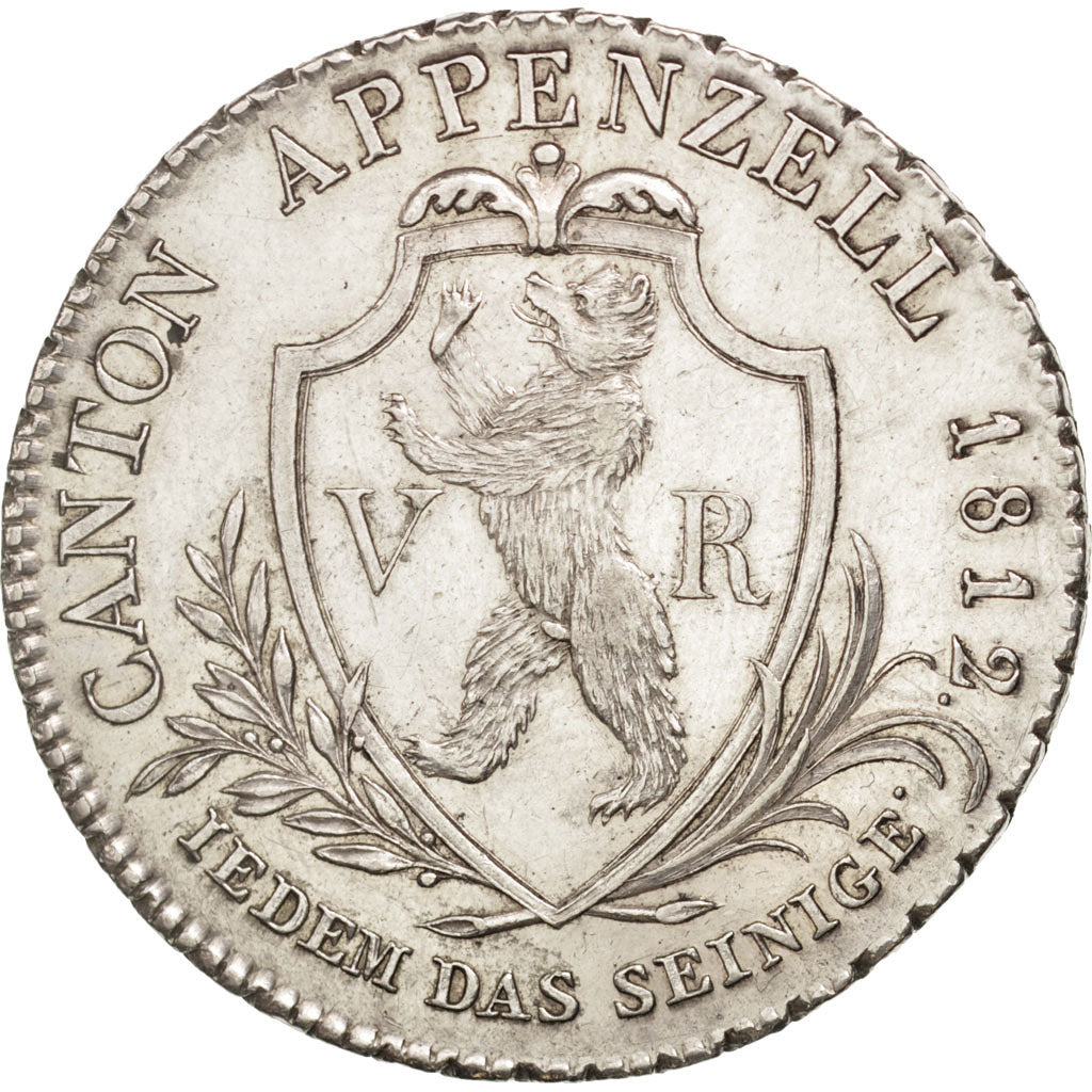 SUISSE, APPENZELL, 4 Franken, 1812, Argent, KM:9