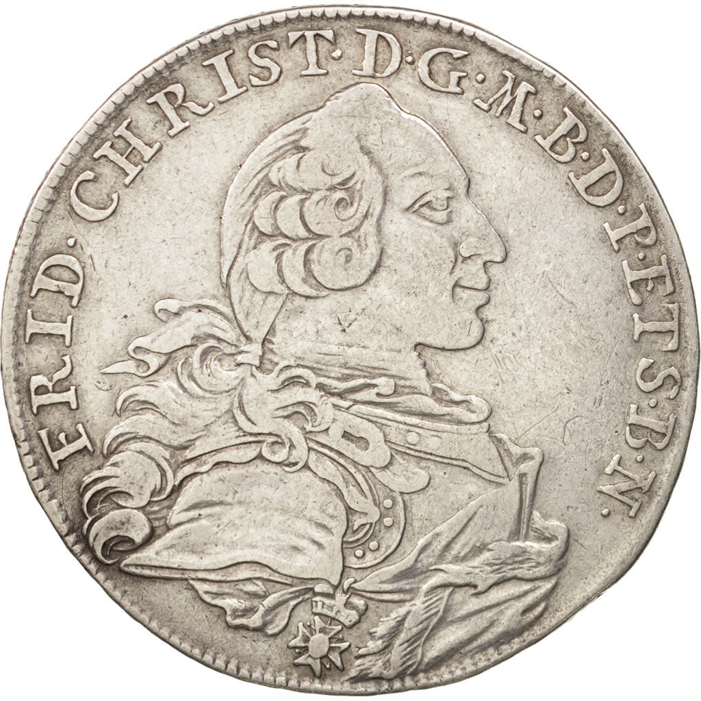German States, Bayreuth, Friedrich Christian, 1/2 Thaler, 1763, KM:240