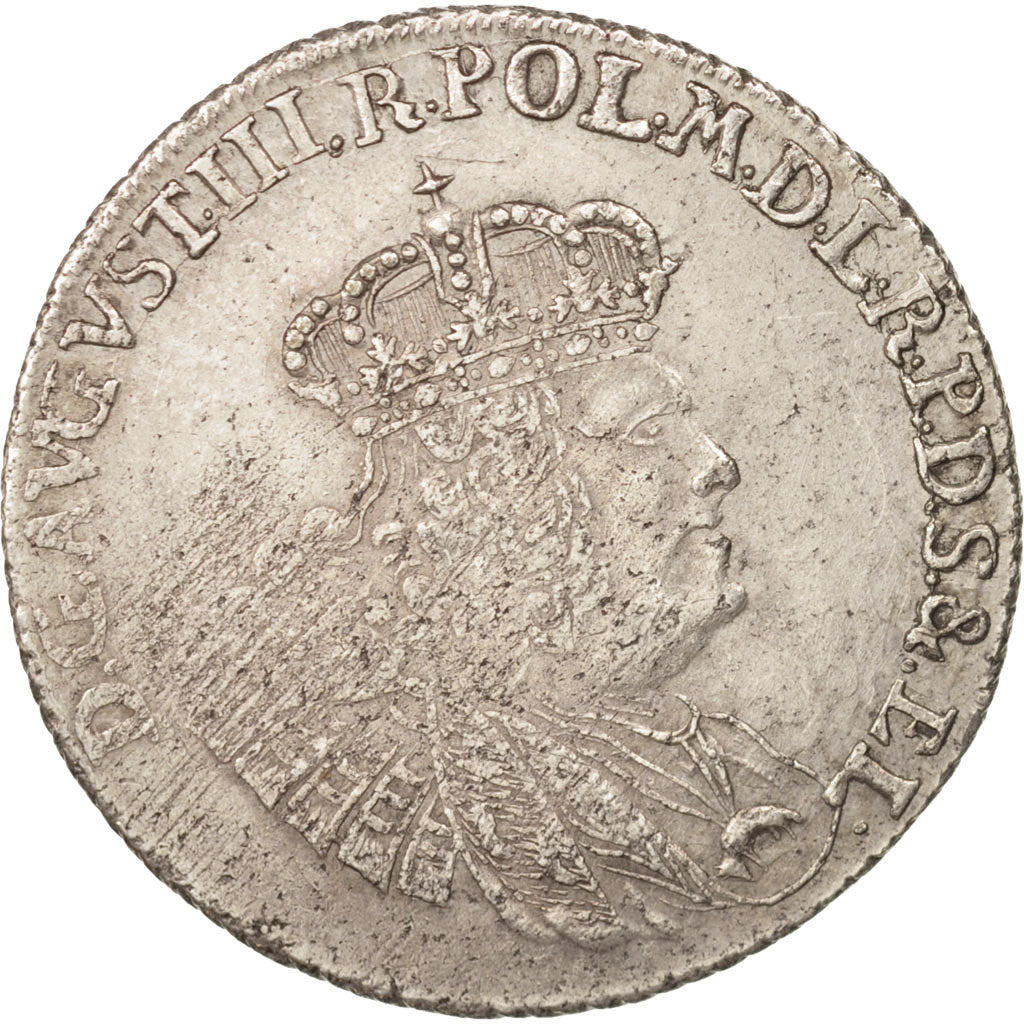 Coin, Poland, 30 groszy, 1762, AU(50-53), Silver