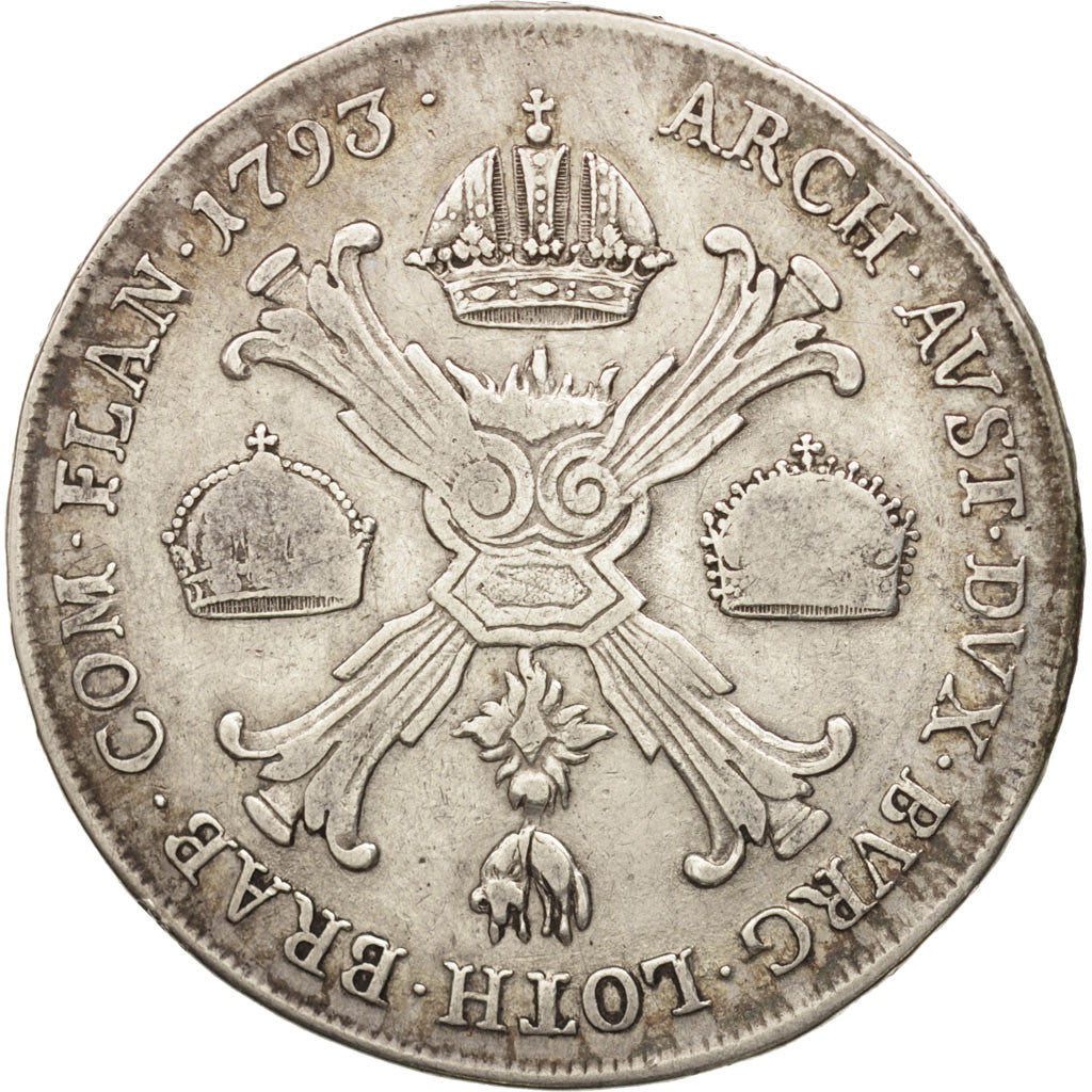 Austrian Netherlands, Franz II, Kronenthaler, 1793, Kremnitz, KM:62.2