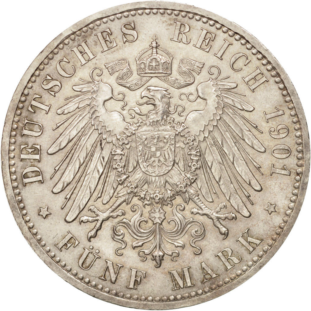 German States, PRUSSIA, Wilhelm II, 5 Mark, 1901, Berlin, KM:526