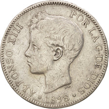 Spain, Alfonso XIII, 5 Pesetas, 1898, Silver, KM:707