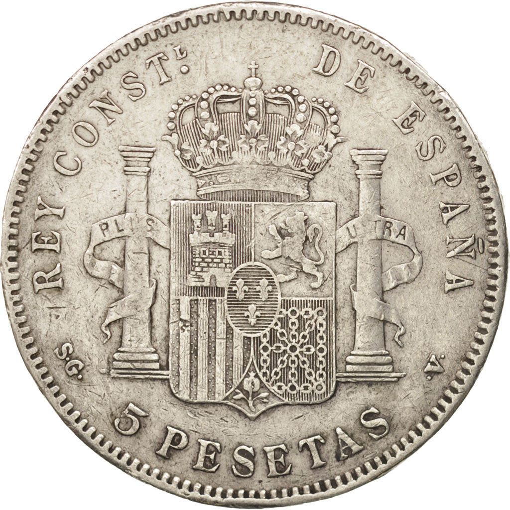 Spain, Alfonso XIII, 5 Pesetas, 1898, Silver, KM:707
