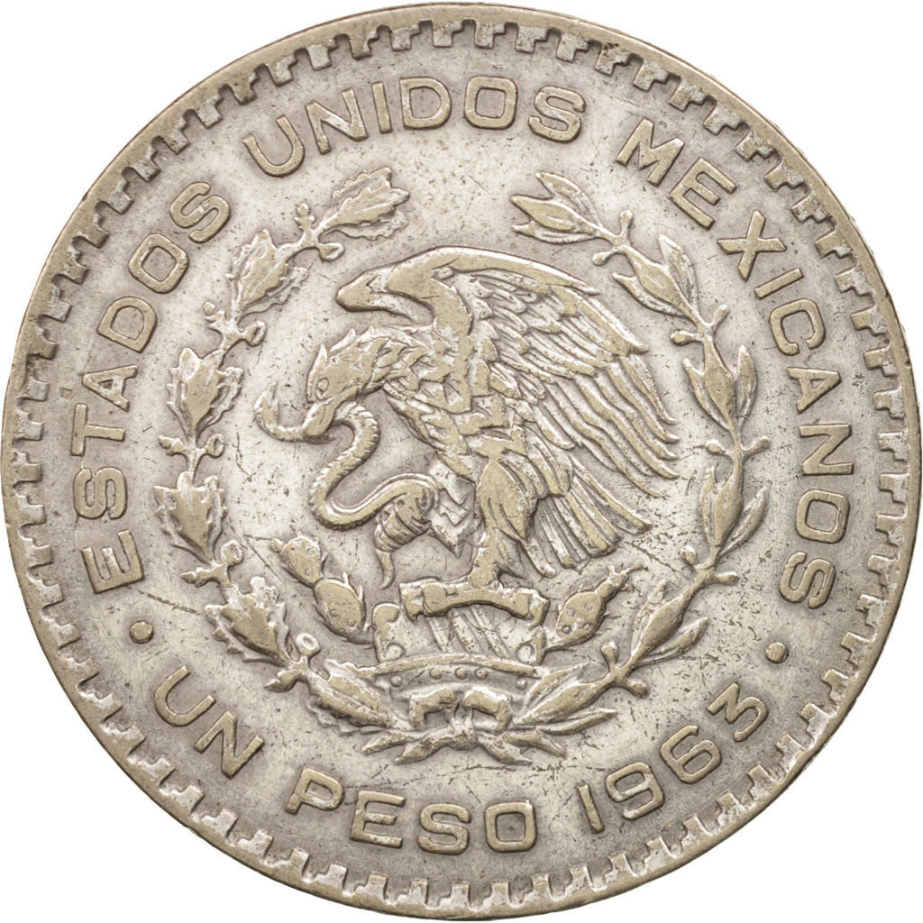 Mexico, Peso, 1963, Mexico City,Silver, KM:459