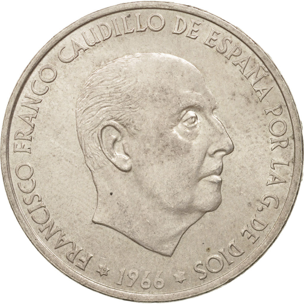 Spain, Caudillo, 100 Pesetas, 1966, Madrid, Silver, KM:797