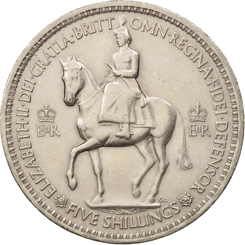 Great Britain, Elizabeth II, Crown, 1953, KM:894