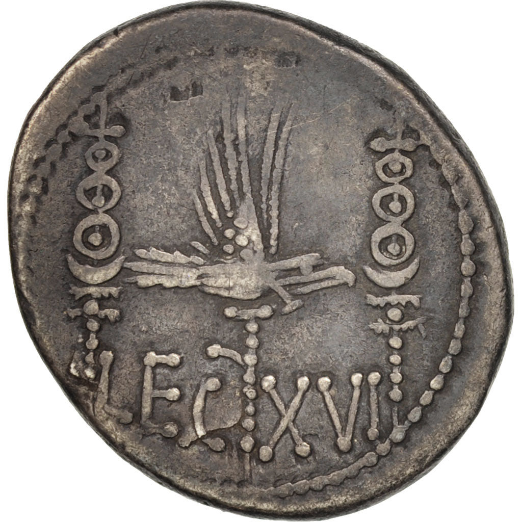 Moneta, Denarius, 32-31 BC, Patrae, MB+, Argento, Sear:372