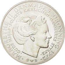Coin, Denmark, Margrethe II, 10 Kroner, 1972, Copenhagen, MS(63), Silver, KM:858