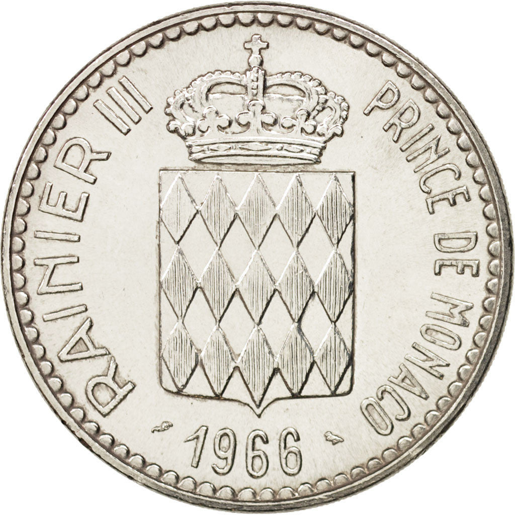 Monaco, Rainier III, 10 Francs, 1966, Silber, KM:146