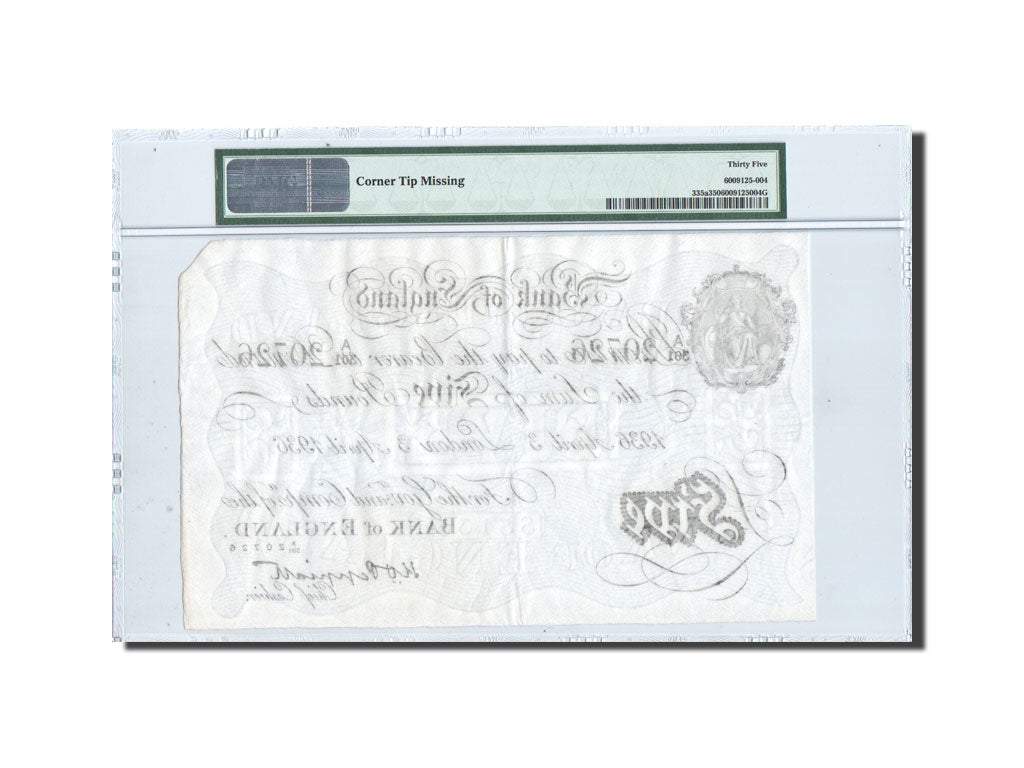 Banknote, Great Britain, 5 Pounds, 1936, 1936-4-3, KM:335a, graded, PMG