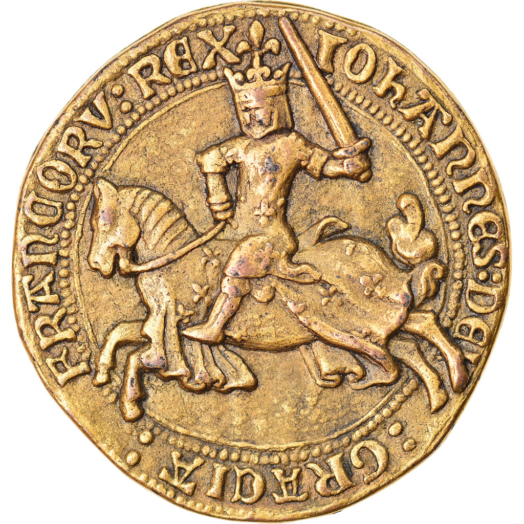 France, Jeton, Collection BP, Franc à Cheval, Jean Le Bon, History, SUP, Cuivre