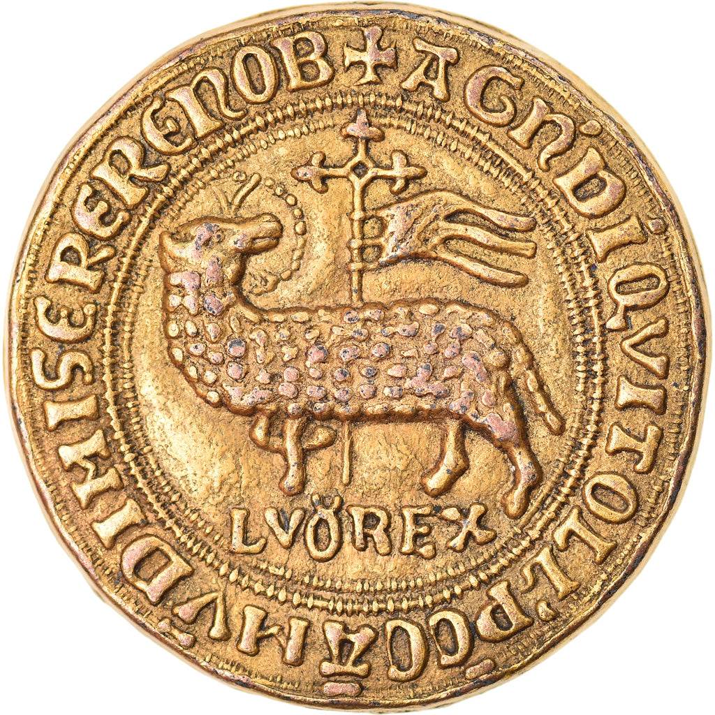 France, Jeton, Collection BP, Agnel d'Or, Louis le Hutin, History, SUP, Cuivre