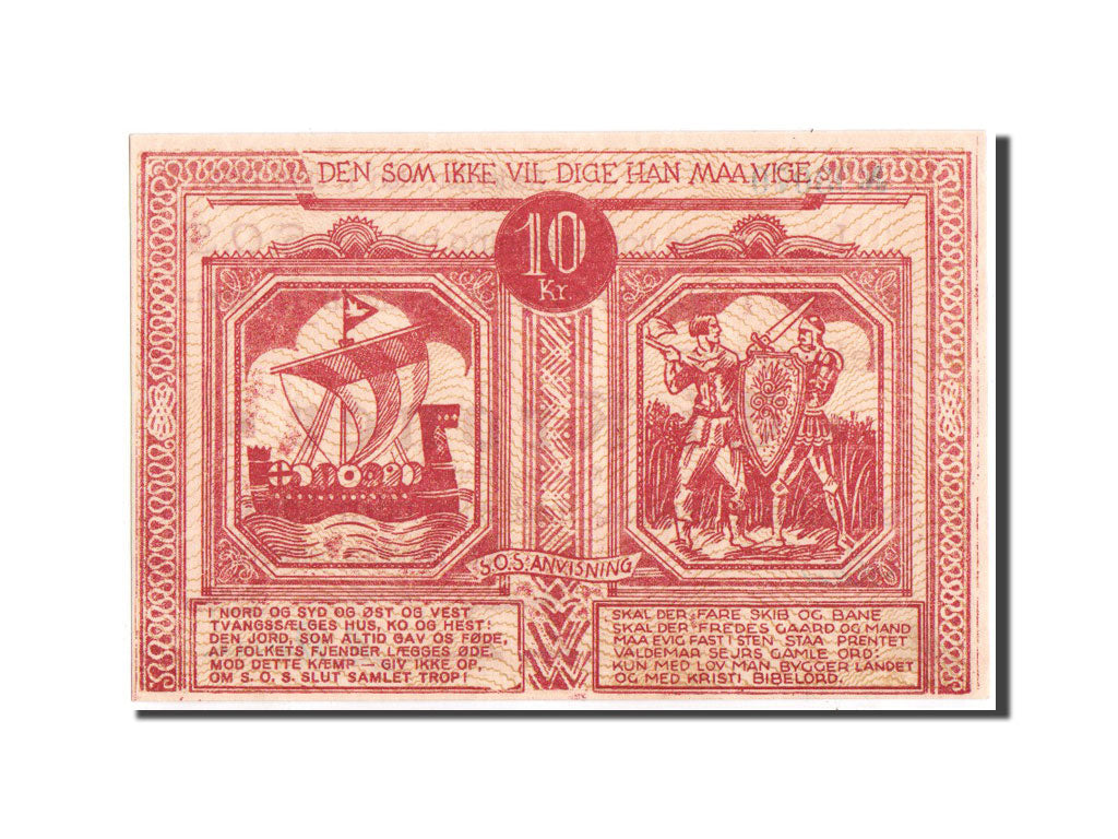 Banknote, Denmark, Haderslev, 10 Kroner, Vikings, 1927, 1927, UNC(65-70)