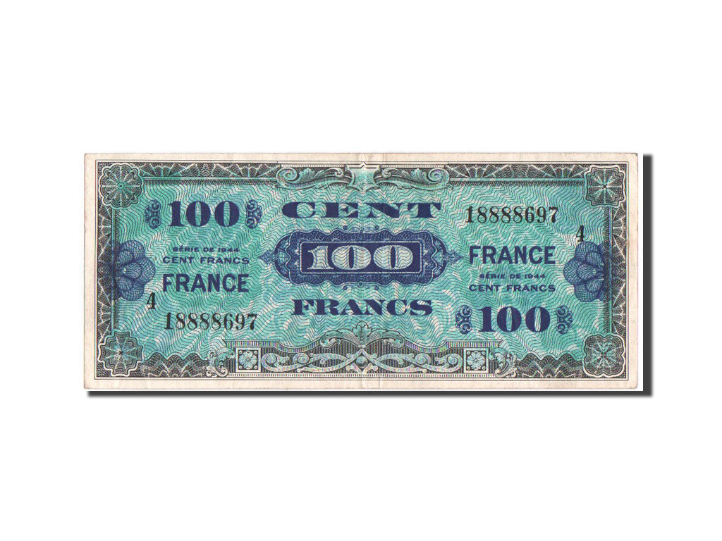 France, Allies, 100 Francs, 1944, KM:123c