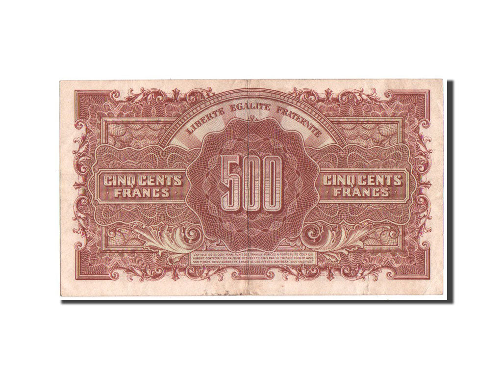 France, Treasury, Marianne, 500 Francs, 1945, KM:106
