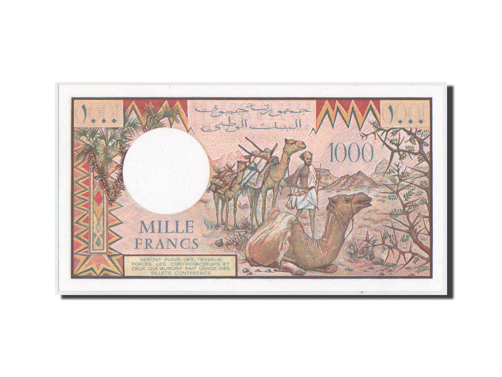 Banknote, Djibouti, 1000 Francs, 1988, 1988, KM:37b, UNC(65-70)