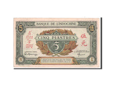 Biljet, FRANS INDO-CHINA, 5 Piastres, 1943, Undated, KM:61, SUP