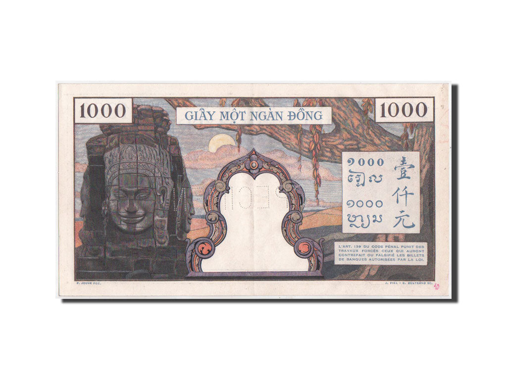 Banknote, FRENCH INDO-CHINA, 1000 Piastres, 1948, Undated, KM:84s1, AU(55-58)