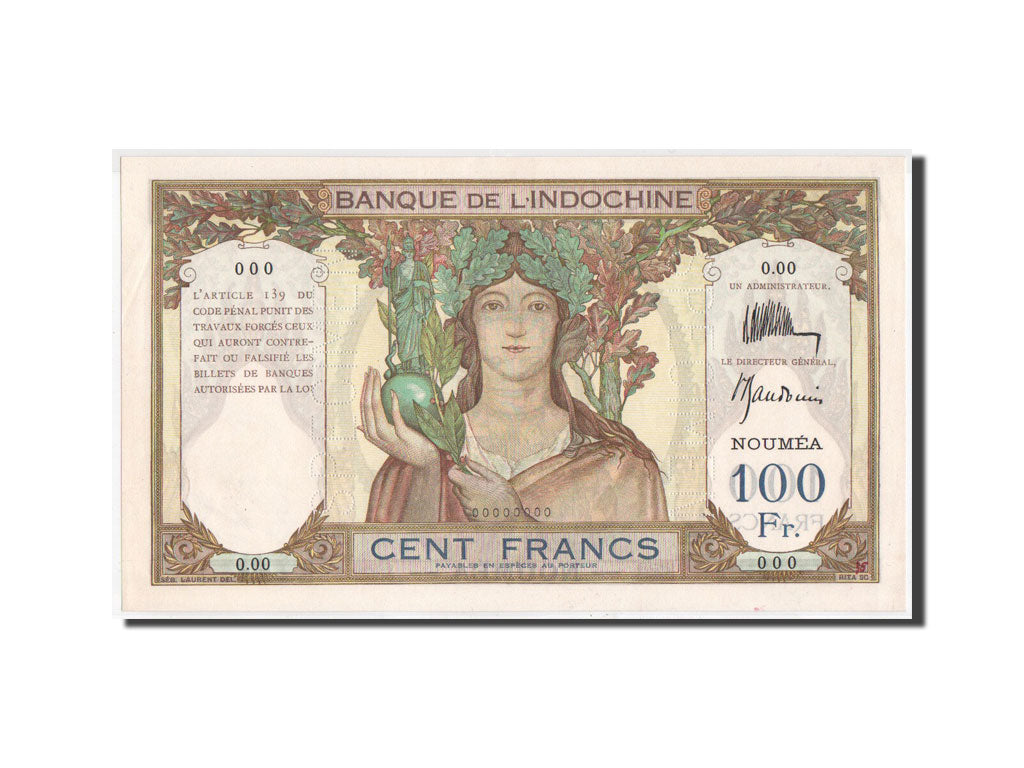 New Caledonia, Noumea, 100 Francs, 1937, SPECIMEN, KM:42s