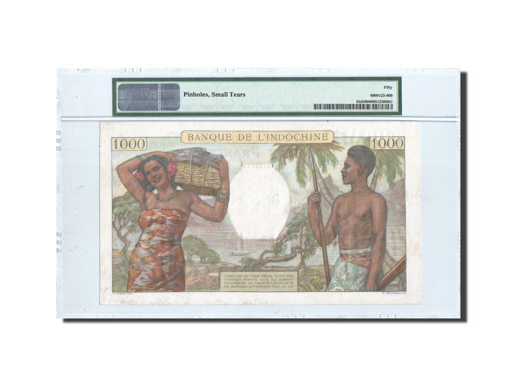 Banknote, New Caledonia, 1000 Francs, 1963, Undated, KM:43d, graded, PMG