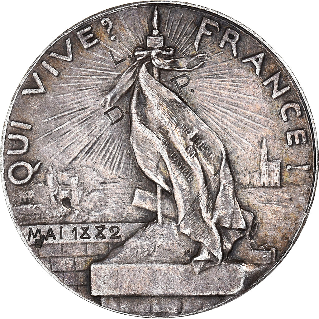 France, Token, Ligue des Patriotes, History, 1882, Mercié, AU(55-58), Silver