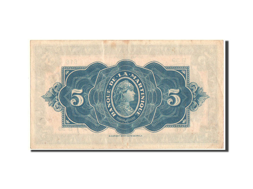 Banknote, Martinique, 5 Francs, 1942, Undated, KM:16b, EF(40-45)