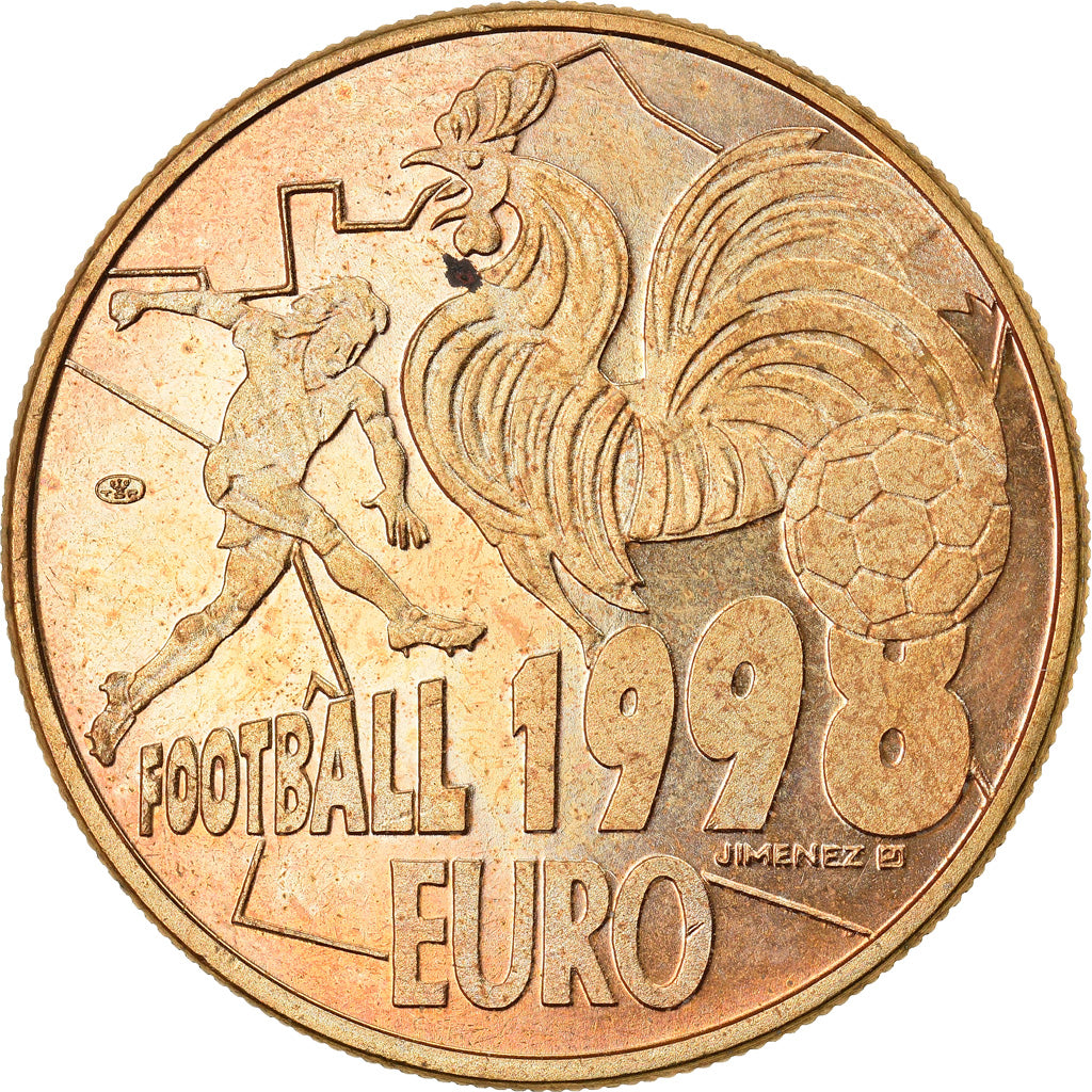 Frankrijk, Medaille, 10 Euro, Football, Sports & leisure, 1998, PR, Copper Gilt