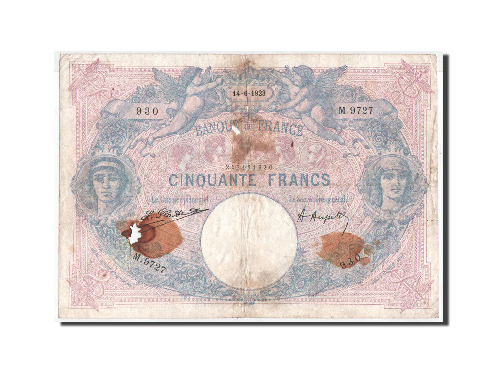 Biljet, Frankrijk, 50 Francs, 1923, 14.06.1923, B, Fayette:14.36, KM:64g