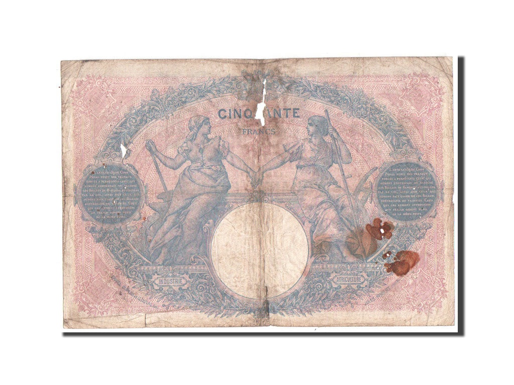 Banconote, Francia, 50 Francs, 1918, 28.03.1918, B, Fayette:14.31, KM:64e