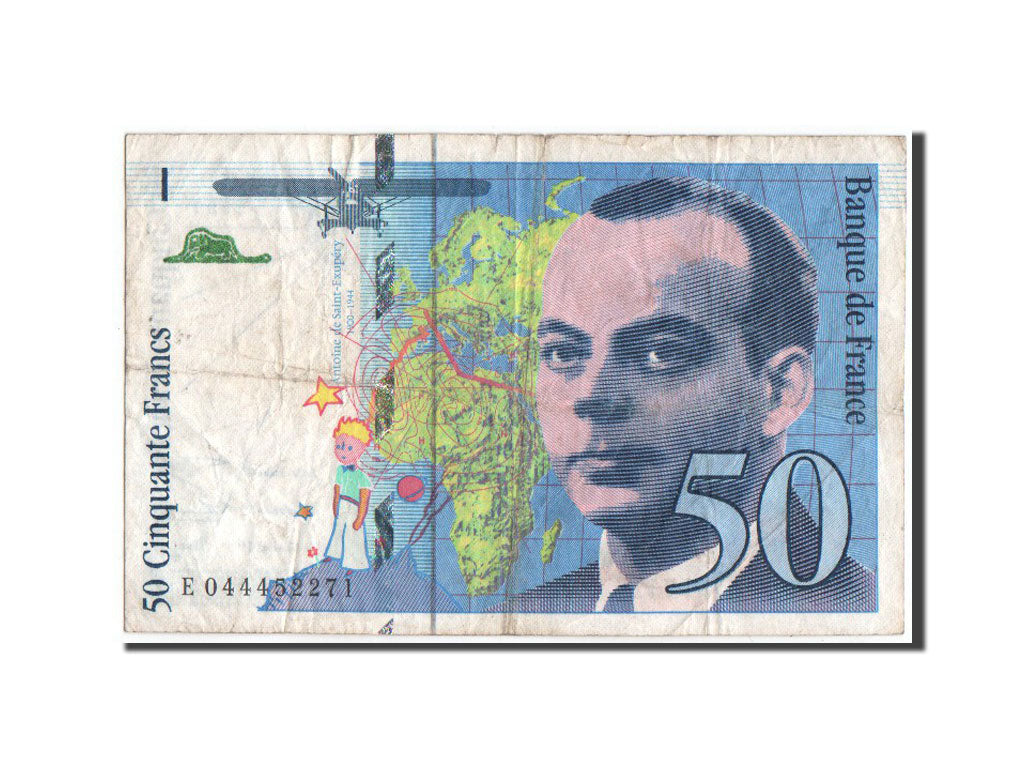 France, 50 Francs St-Exupery, 1997, KM:157Ad
