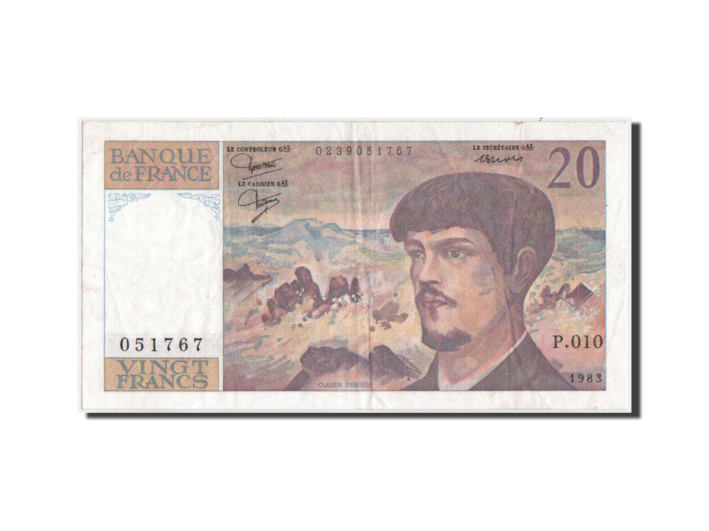 France, 20 Francs Debussy, 1983, KM:151a