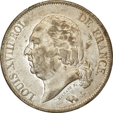 Moneda, Francia, Louis XVIII, Louis XVIII, 5 Francs, 1822, Lille, BC+, Plata