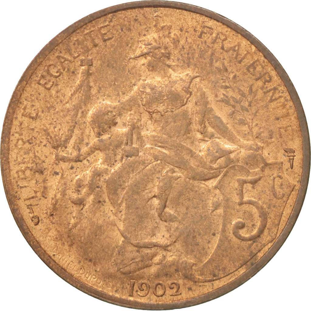 Coin, France, Dupuis, 5 Centimes, 1902, Paris, AU(50-53), Bronze, KM:842